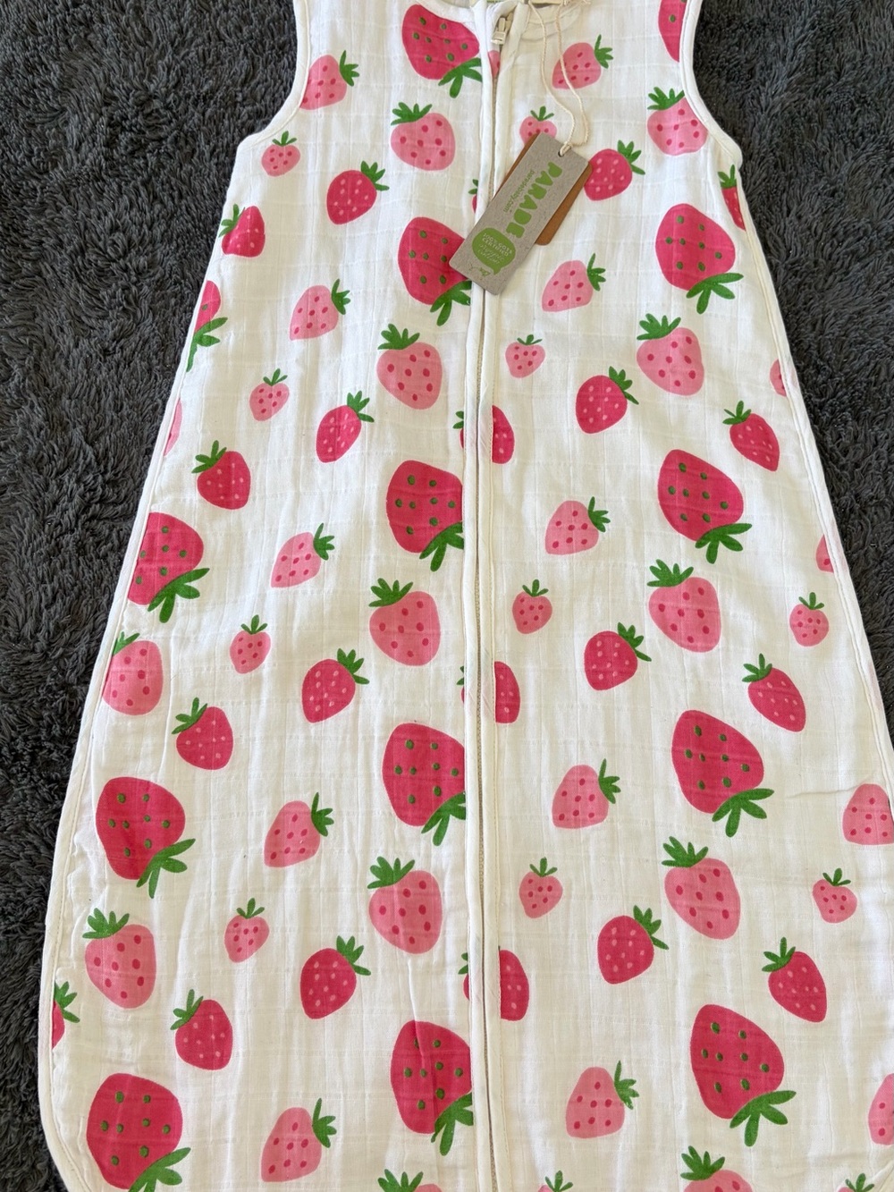NWT Parade Strawberry Print Sleeveless Baby Sleep Sack